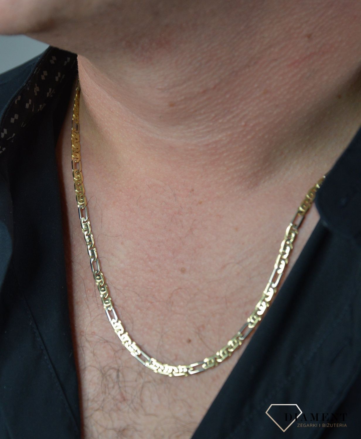 Złoty łańcuszek 585 o szerokości 4 mm DIA-LAN-1252-585 4mmv.jpg